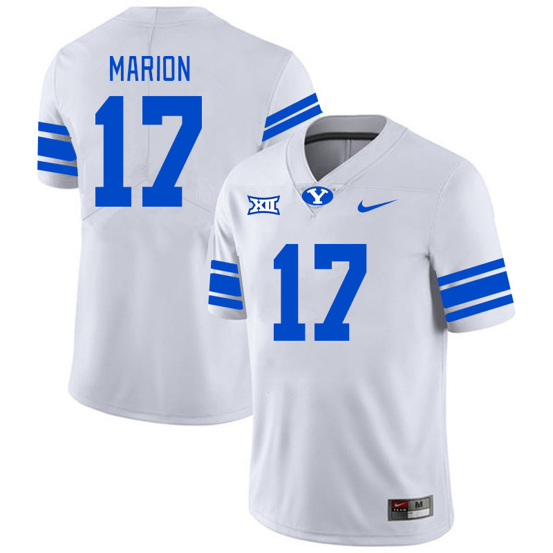 BYU Cougars #17 Keelan Marion Big 12 Conference College Football Jerseys Stitched Sale-White